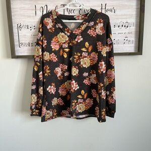 HEIMISH USA Floral Top- Black and Pink